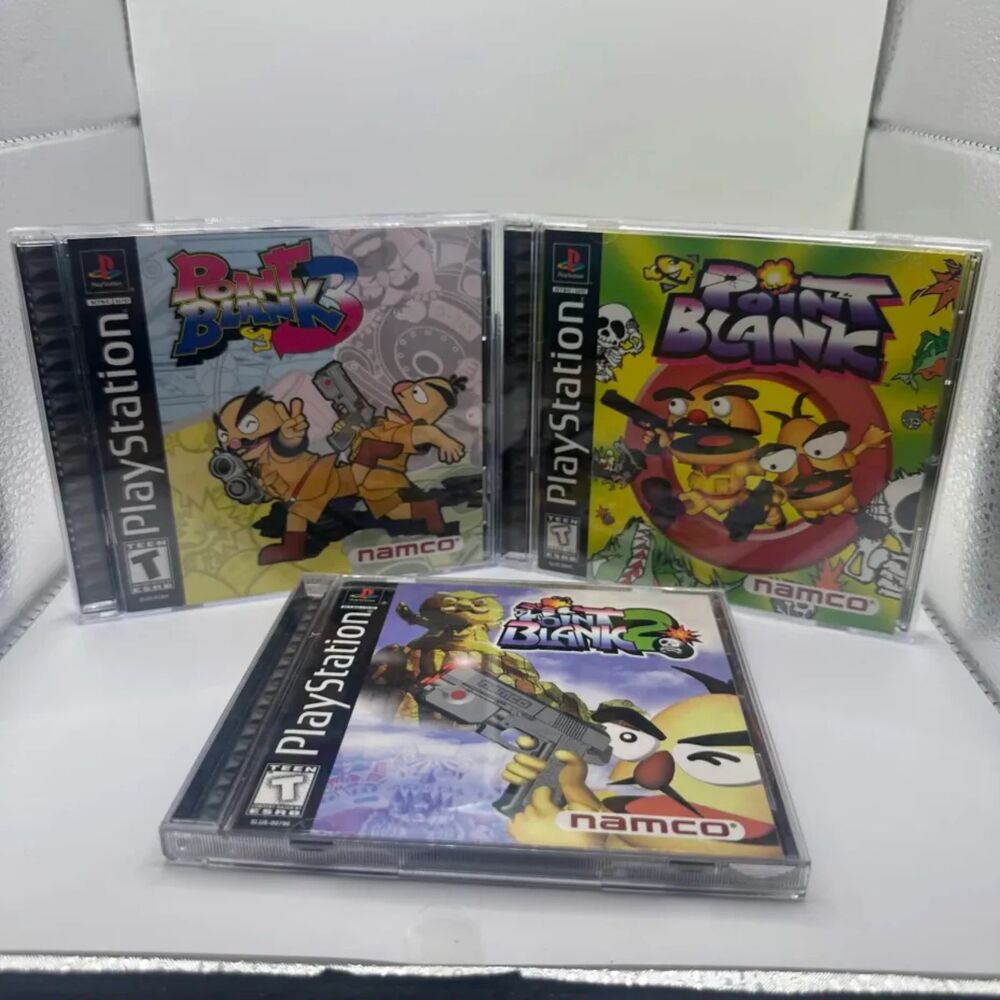 Point Blank 1 2 3 (Sony PlayStation 1) Complete CIB MINT Bundle